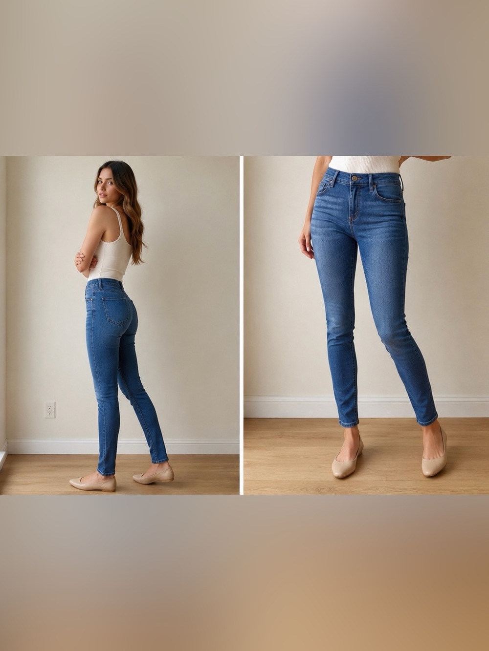LOFT Y2K Indigo Skinny Stretch Jeans 24 Normcore Midrise Denim EUC Basic Baddie